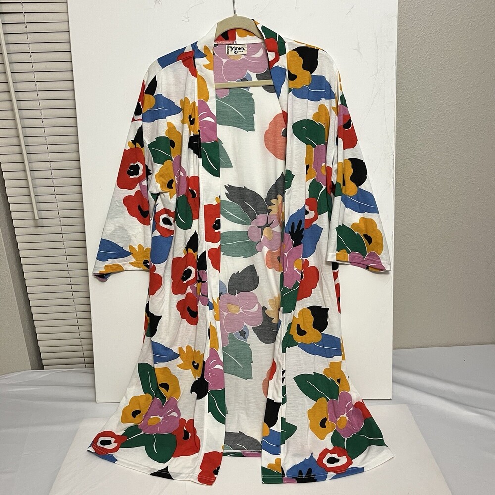 Show Me Your Mumu Floral Open Front Kimono Robe Cover Up Womens One Size